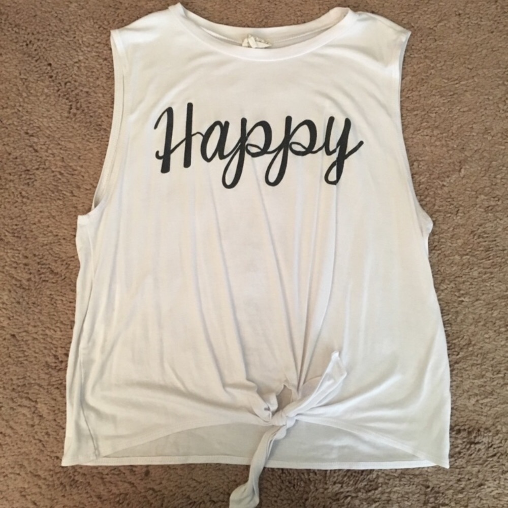 white graphic tank